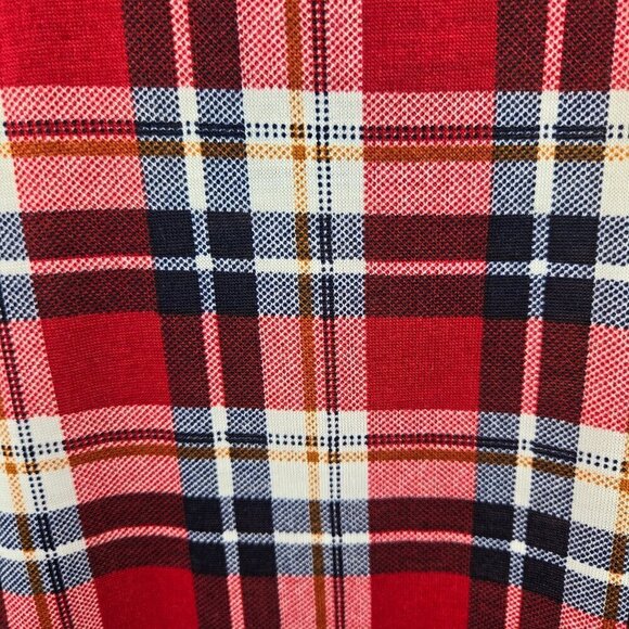 White Mark Size 3XL Button Up Tunic Top Long Sleeve Red White Blue Plaid NWT - Picture 9 of 15